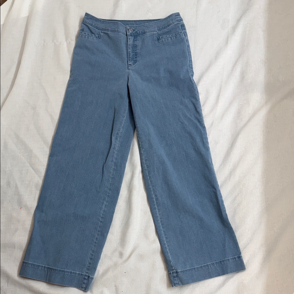 Women’s Wide Leg Isaac Mizrahi Light‎ Blue Denim Jeans Y2K